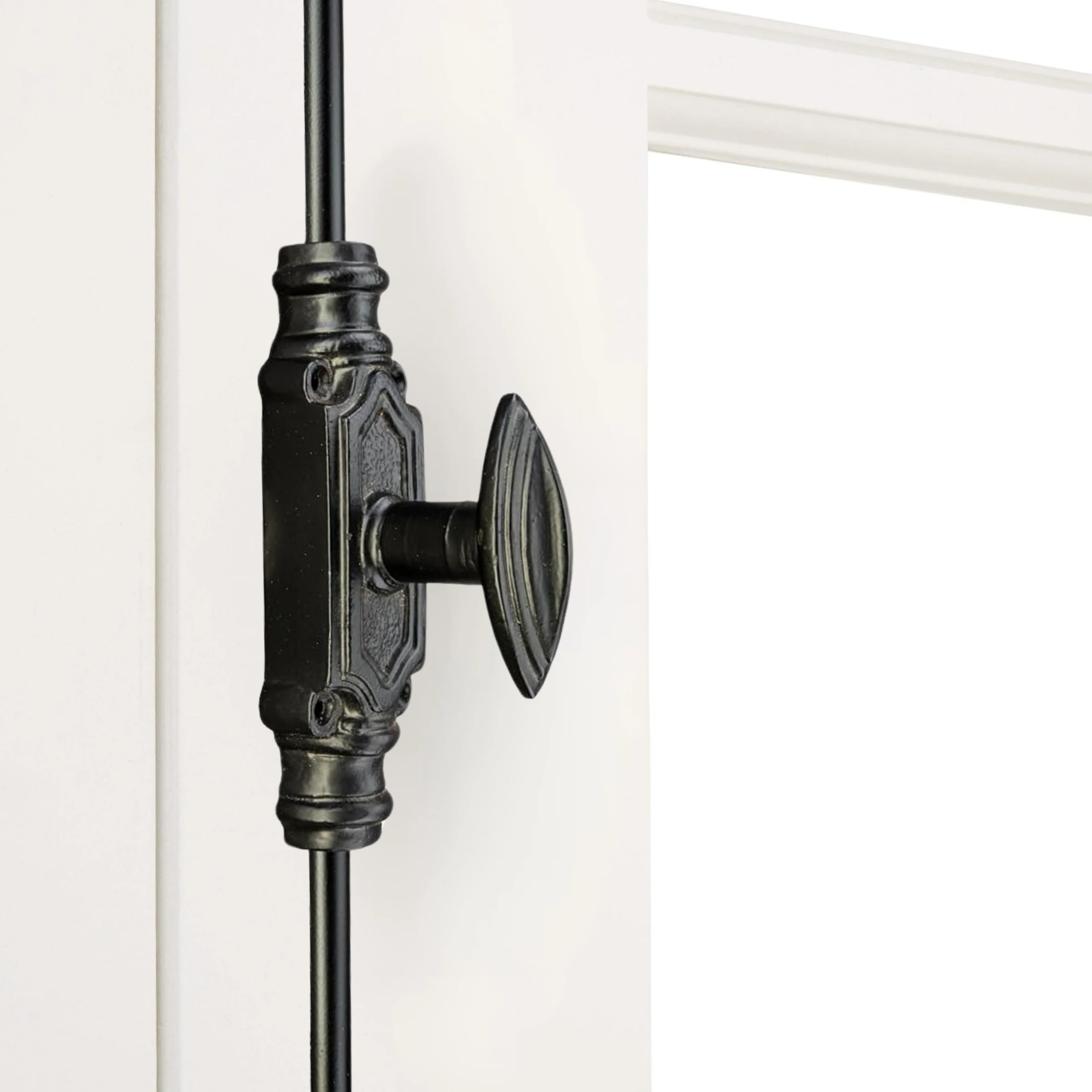 STALLION HARDWARE Iron Plain Door Cremone Bolt 9' Heavy-Duty Black Powder Coated Door Hardware for Renovation, Rustic & Farmhouse Décor