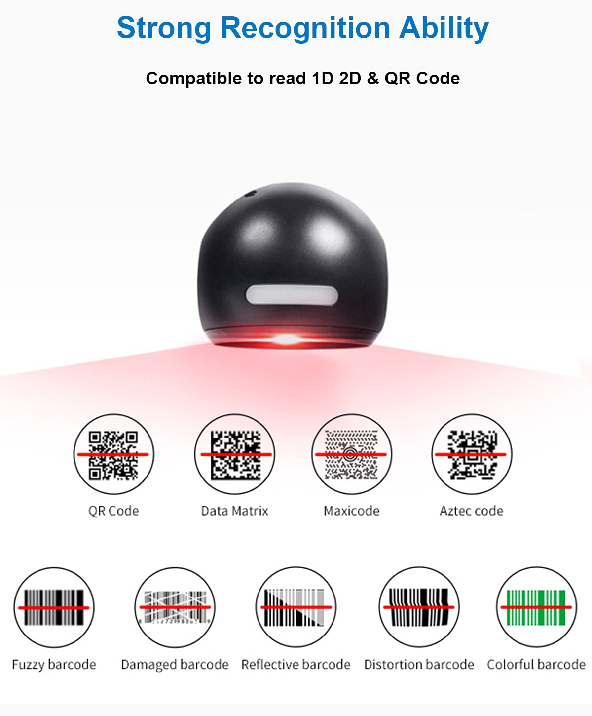 LENVII 1D 2D QR Desktop Lettore di Codici a Barre Omnidirezionale Barcode Scanner vivavoce USB Wired barcode reader Computer Screen Scan per Magazzino Supermercato Negozio Sistema POS Libreria