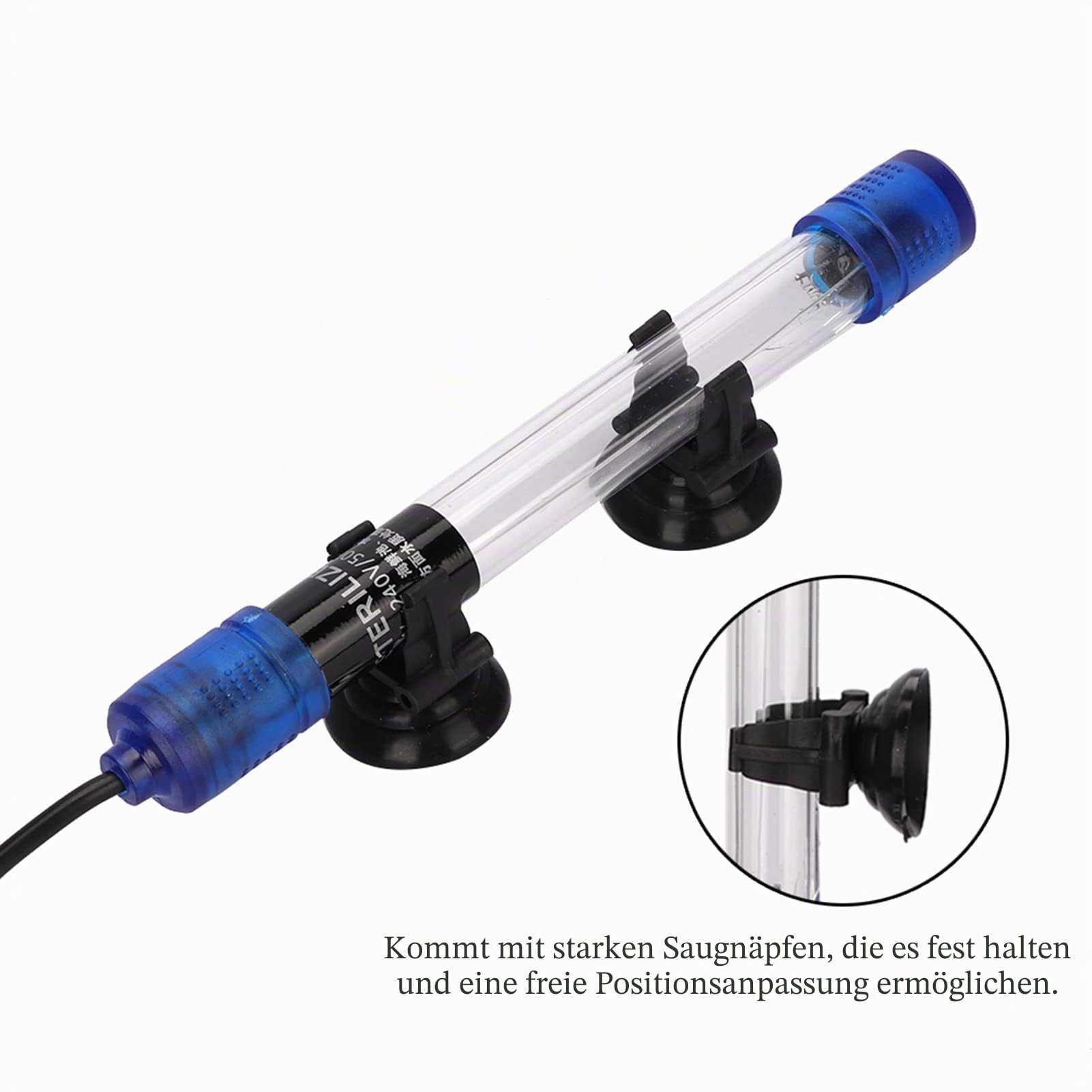 Akozon UV-wasserdichte Lampe, 220 – 240 V, wasserdicht, UV-Sterilisator, Bakterien, tauchfähig, für Aquarium, Fischtank, 7 W, Dekoration, Tank 5 – 13 W (UV-7)