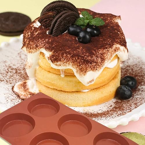 Miniatura 9 de DaKuan - 3 paquetes de 6 moldes de silicona grandes de disco redondo para dulces, moldes antiadherentes para hornear, molde para pastel de mousse