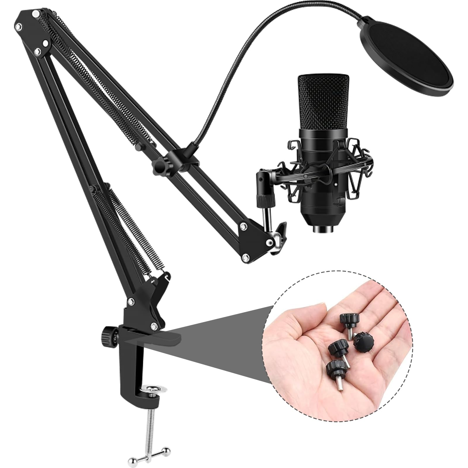 12 Pezzi Viti a Testa Zigrinata M4 x 10mm, Bulloni a Mano in Acciaio al Carbonio Nero per Monitor e Attrezzature Elettroniche, Manopole di Serraggio per Installazione Fai da Te