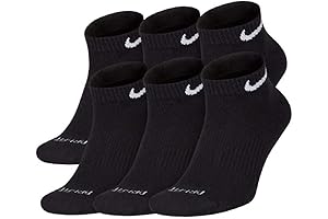 Men's Nike 6-Pack Everyday Plus Cushioned Low-Cut Training Socks for Enhanced Performance