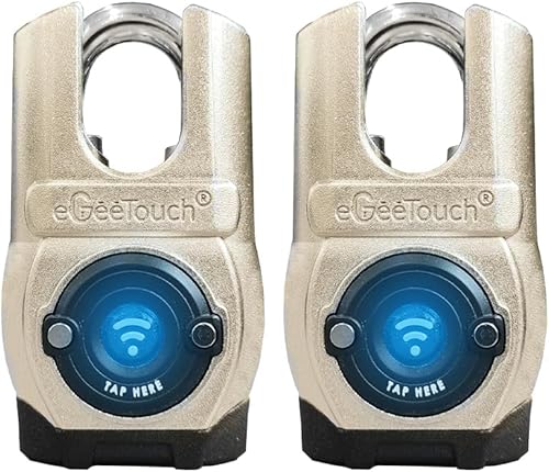 Miniatura 13 de eGeeTouch 5ª generación - Candado inteligente para exteriores – (diseño único, anticorte) Bluetooth y NFC sin llave, seguridad resistente a la