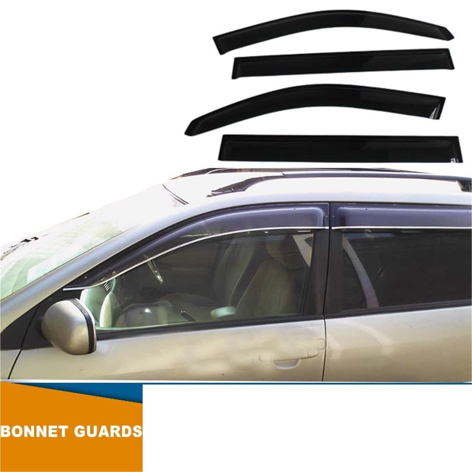 Deflector Viento ventanilla Visera De Ventana para Fielder 2001 2002 2003 2004, Deflector Coche, Protector contra El Clima, La Lluvia Y Sol