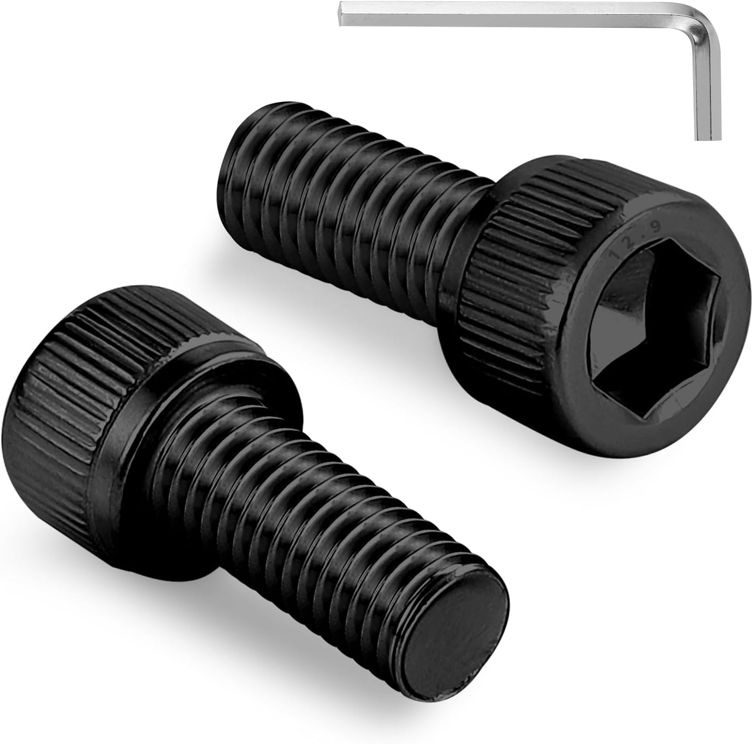 180pcs M3 x 10mm Hex Socket Head Cap Screws Bolts, 12.9 Grade Alloy Steel, Black Oxide Finish, Allen Socket Drive, Full Threads,with Hex Spanner