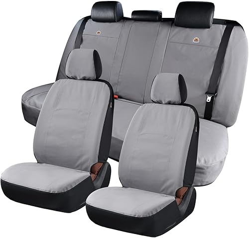 Miniatura 6 de Coverado Fundas de asiento de automóvil delanteras, fundas de asiento universales de lona para automóviles, paquete de 2 cojines de asiento de