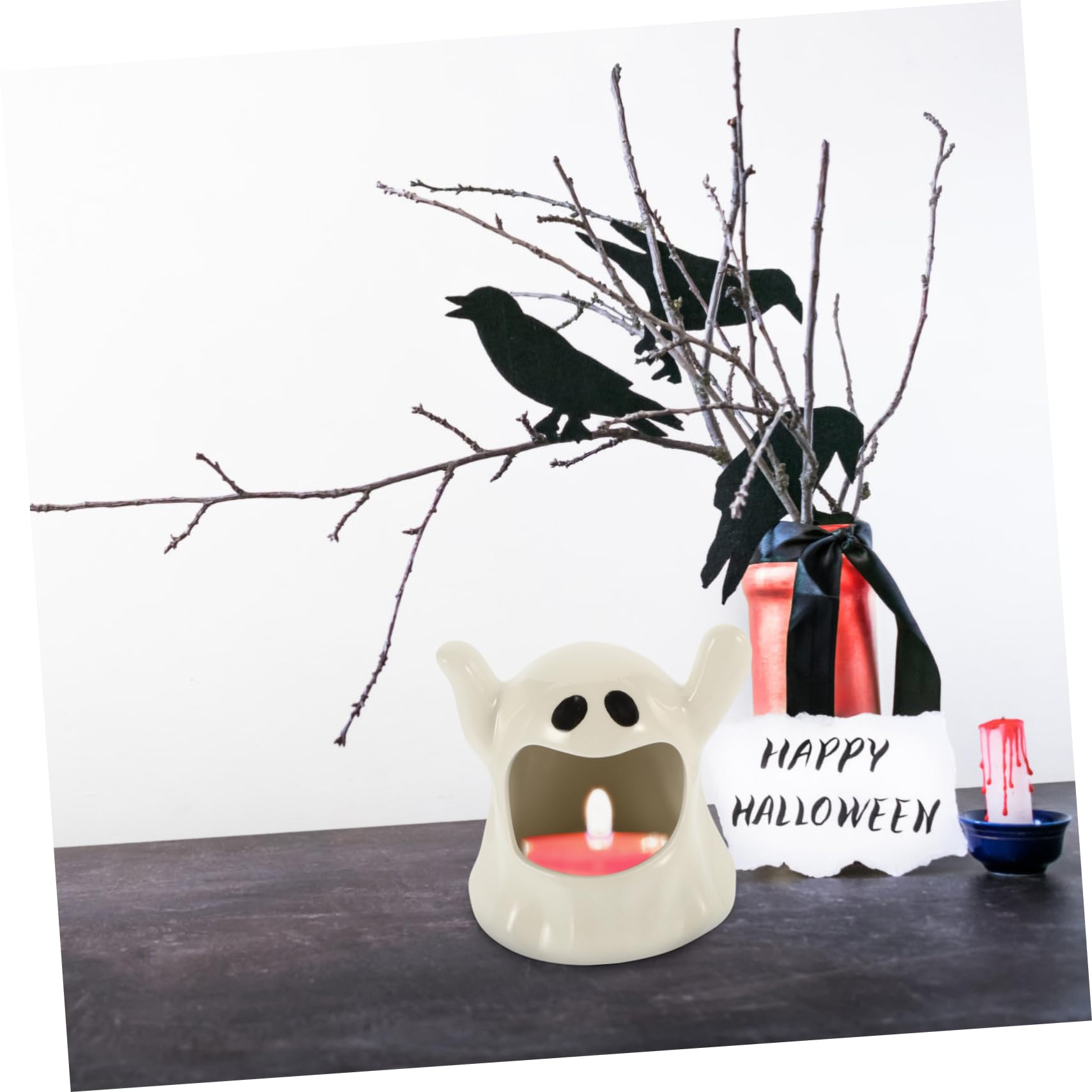 PRETYZOOM Portacandele in Ceramica Da 2 Pezzi Portacandele Per Halloween Ringraziamento Natale Ornamento Da Tavolo