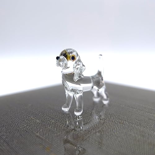 Miniatura 3 de Sansukjai Rare Beagle - Figuras pequeñas de vidrio soplado a mano, animales coleccionables, regalo para amantes de los perros, decoración del hogar