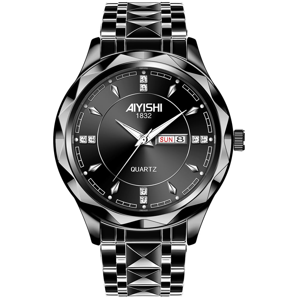 Men’s Watches Luxury Big Face Quartz Dress Watch with Roman Numerals and Chronograph ‎Waterproof for Business, Daily Wear & Gift