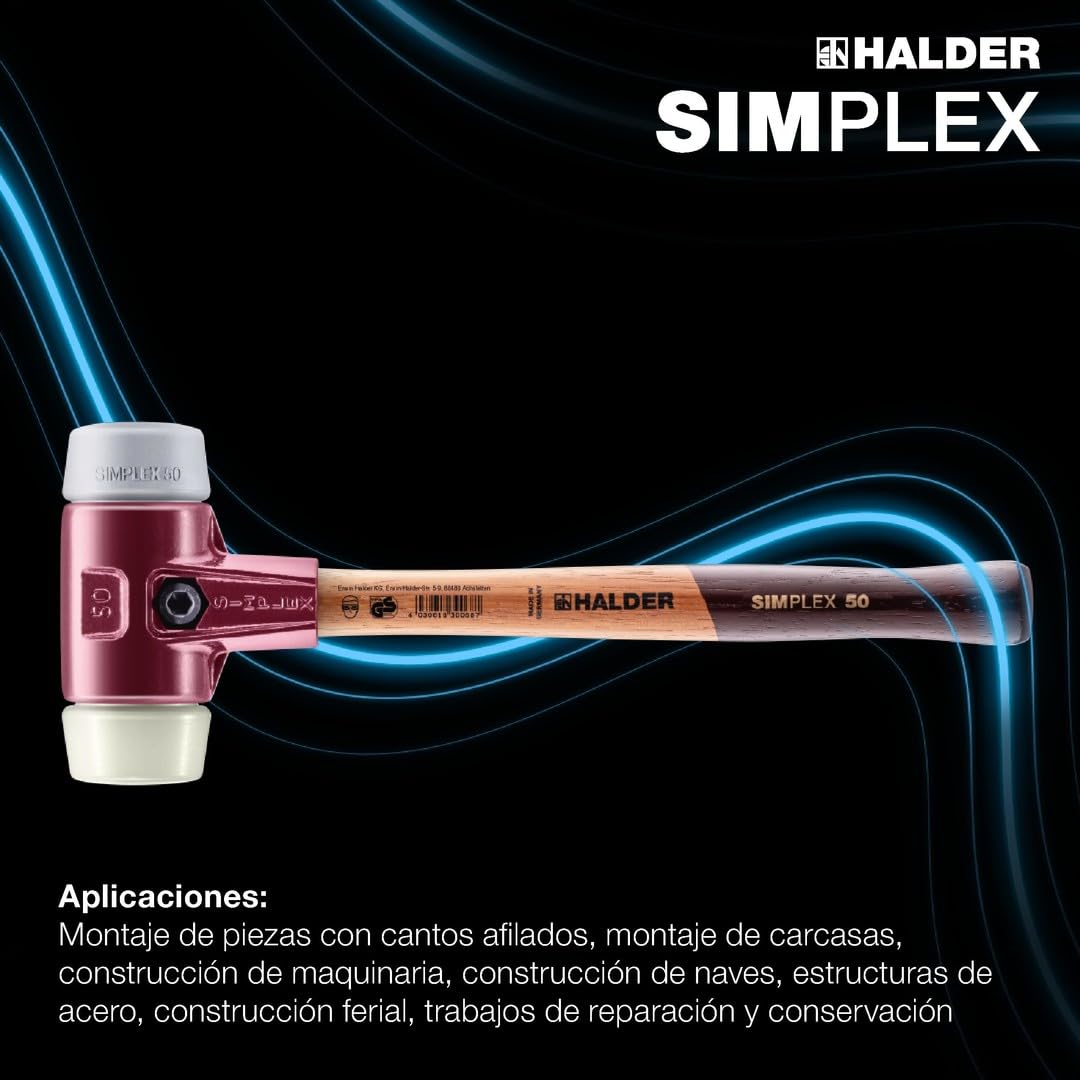 Halder 3038060 "simplex" soft-face tpe-mid/nailon mazo, multicolor, 60 mm