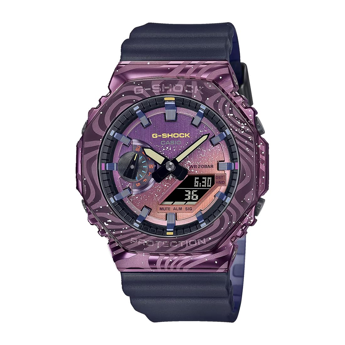 Casio G-Shock GM-2100MWG-1ADR Purple IP Multi-Coloured Analog-Digital Dial Black Resin Strap Mens Watch Shock and 200M Water Resistant G1503 (B08F1Y8C6S) Amazon Price History, Amazon Price Tracker