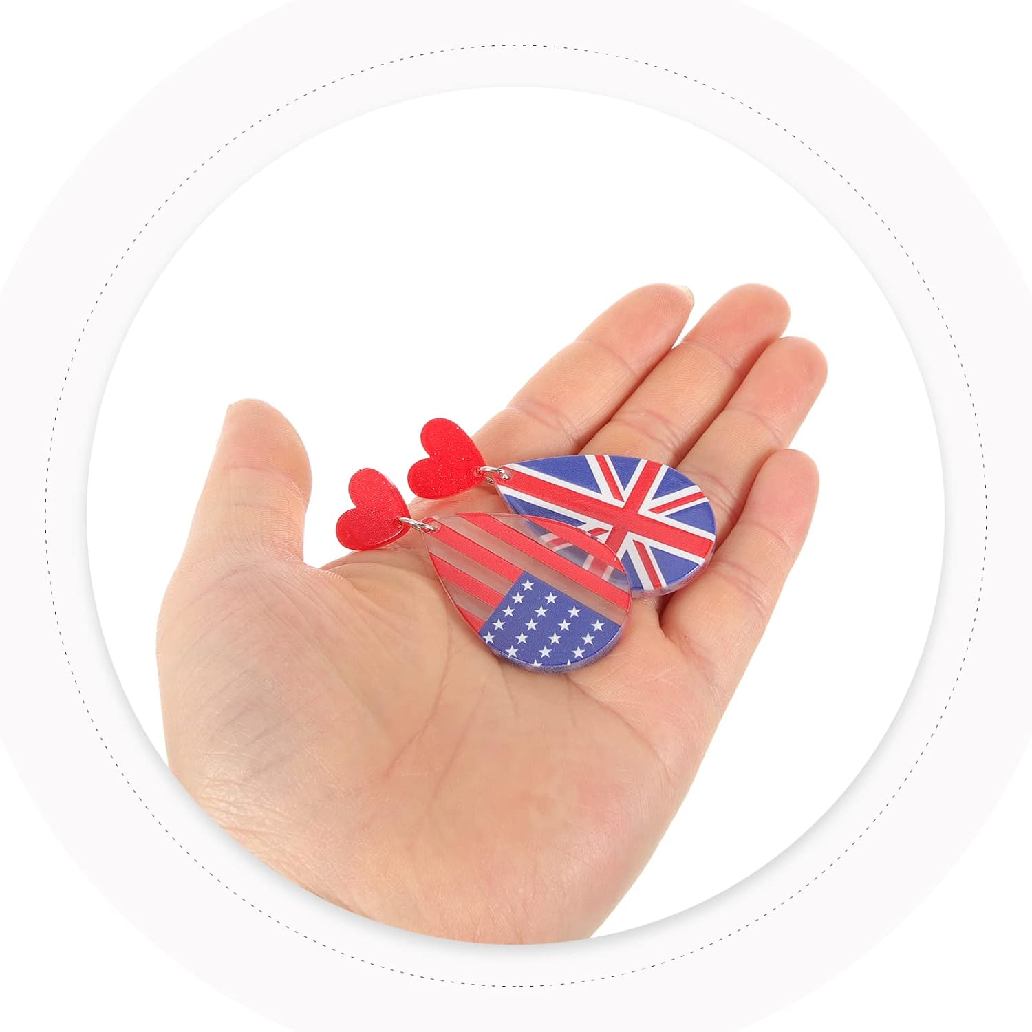 jojofuny 2pairs Patriotic Drop Dangle Earrings for Women American Flag Pendant Earrings for Independence Day and Holiday Celebrations Stylish Jewelry for Girls and Teens