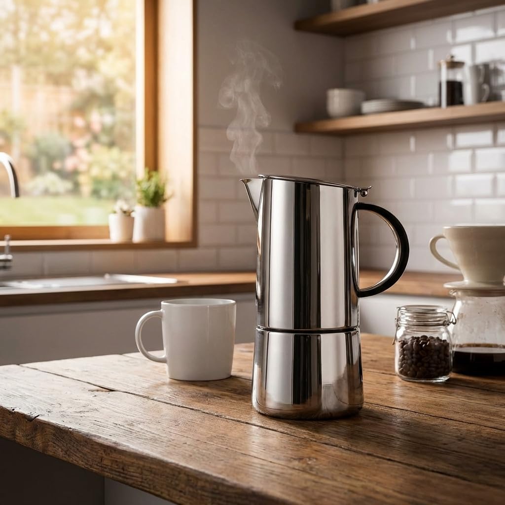 Suinga Cafetera Profesional | Cafetera Italiana 6 Tazas 310ml Inducción | Cafetera Espress Mokka | Para todo tipo de cocinas