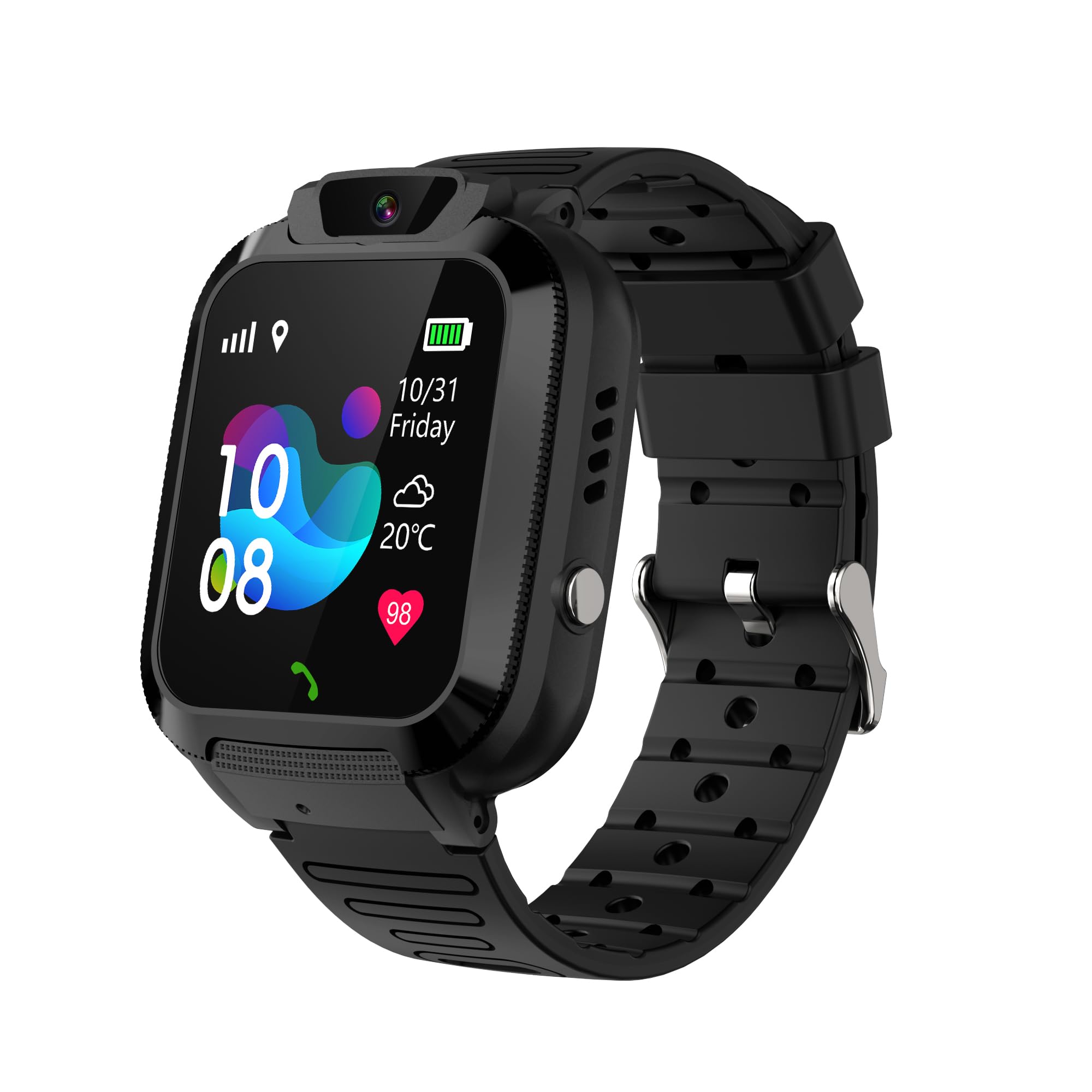Reloj Inteligente NiƱo GPS, Smartwatch NiƱos con Bidireccional Llamadas, Chat, SOS, CƔmara, 10 Contactos, SMS, Despertador, Juegos, Modo Clase, Chat, IP68 Reloj GPS NiƱos NavideƱo