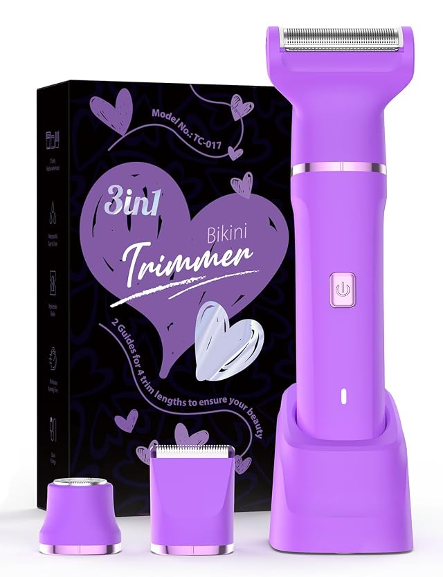 Electric Shaver for Women - Cordless Dermave Bikini Trimmer for Ladys Beauty Painless Facial Hair Removal Device with
