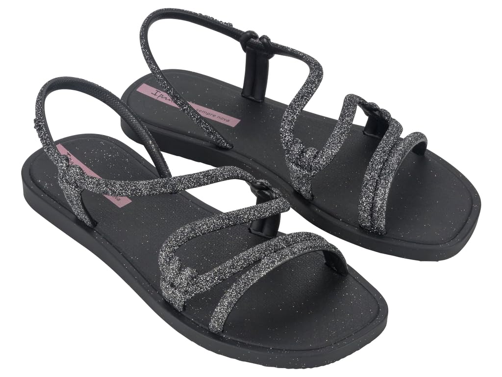 Ipanema Solar Glow Sand Ad, Flip Flops Women, Black Glitter Lilac, 6 UK