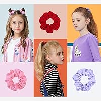 Vista 2 de 52 bandas elásticas de terciopelo para el cabello para mujeres o niñas, bandas elásticas suaves para cola de caballo para cumpleaños, fiestas