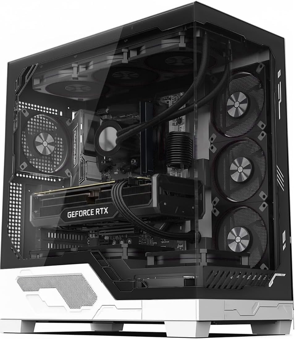 ionz Gaming PC - Desktop Computer, Ryzen 7 5800X, NVIDIA RTX 5060 Ti, 16GB RAM, 120mm AIO Liquid Cooler, 1TB NVMe SSD, 600W 80+ PSU, WiFi, Windows 11, Apex Black — view 5
