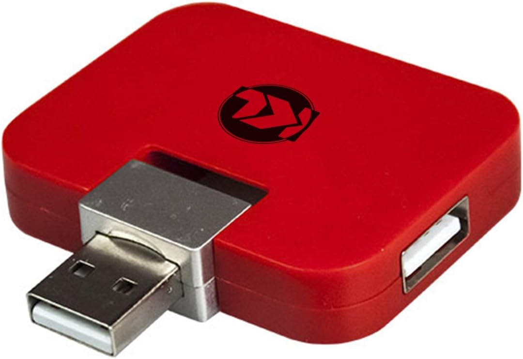 Kimlen Rotatable 4x USB 2.0 | Portable USB HUB (Red)