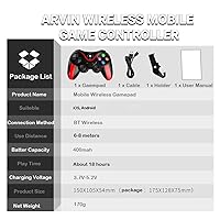 Vista 7 de arVin Mobile Game Controller for iPhone & Android with Phone Holder, Bluetooth Gamepad Joystick for iPhone 15/14/13/12/11, iOS, iPad, Samsung Galaxy