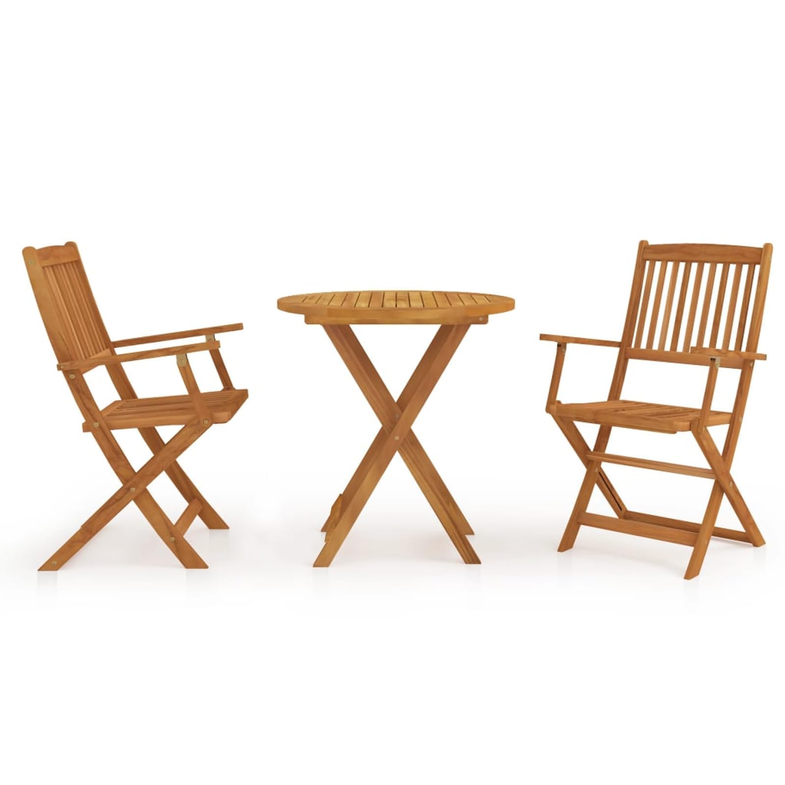 Table à manger de jardin pliable en bois d'acacia avec chaises pour terrasse et véranda