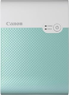 Canon SELPHY SQUARE QX10 Portable Colour Photo Wireless Printer (Mint Green) - A compact WiFi printer that prints quality square photos and connects directly to your smartphone.