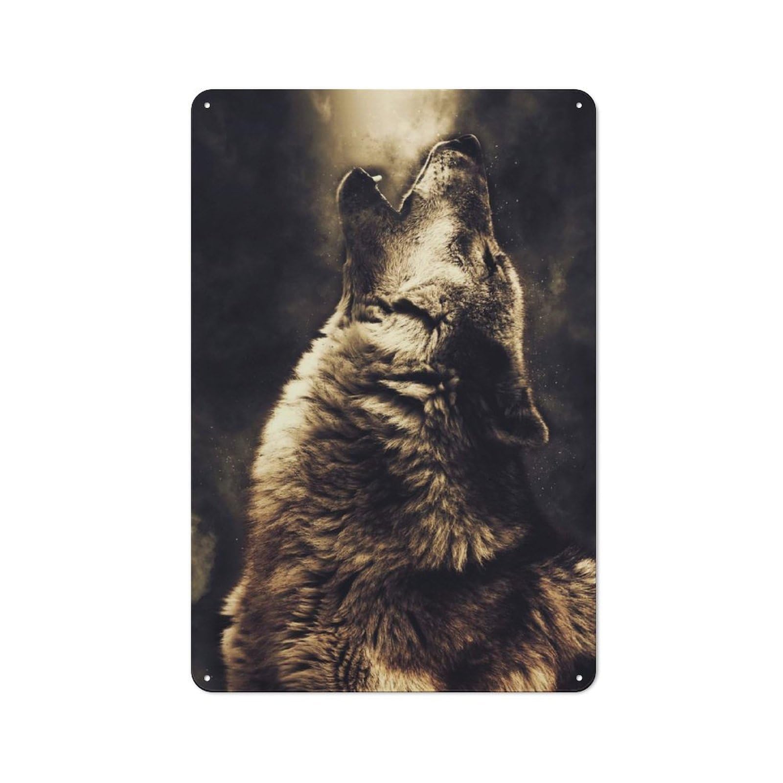 Junmoney Style-11 Wolf 3 Rustic Metal Plaque 30X20cm For Café Or Restaurant, Wall Decor For People Reorganising Café And Restaurant