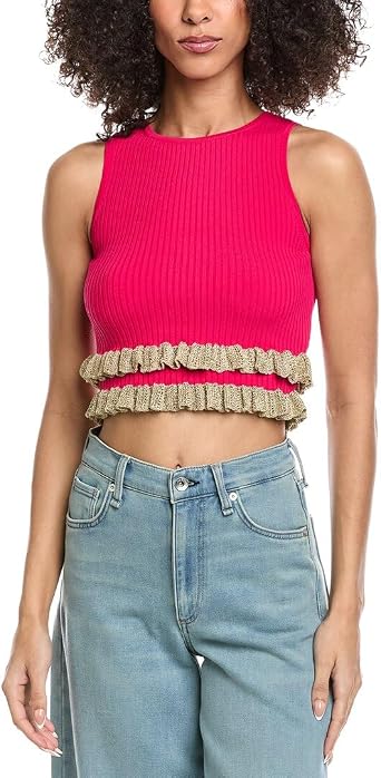 Sandro Womens Sweater Tank Top, 3, Pink