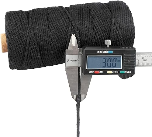 Miniatura 2 de G2PLUS Cuerda de algodón negro, cuerda de algodón natural de 0.118 pulgadas, 328 pies para manualidades, cordel de panadero, Halloween, envoltura de
