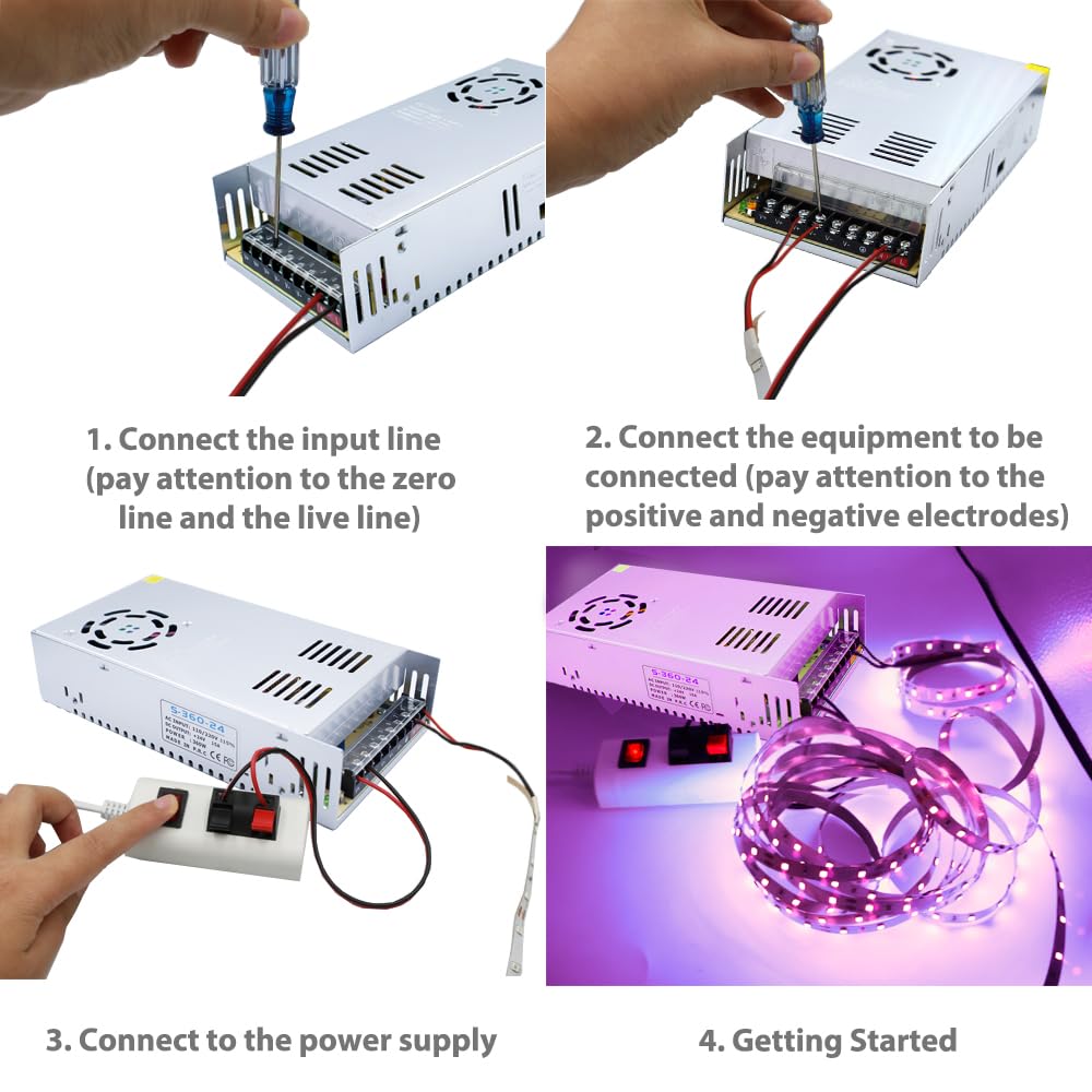Zasilacz Impulsowy 24V 20A 480W AC/DC - Transformator Sieciowy do DC 24V 20A 480W, do Taśm LED