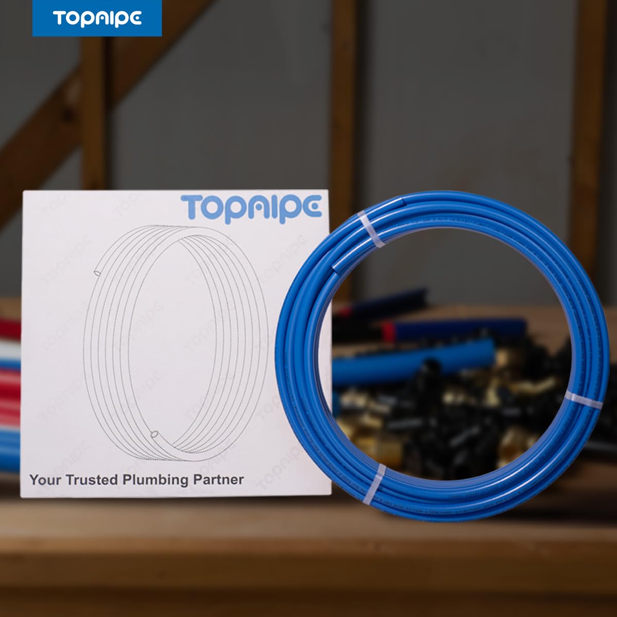 Tubo PEX-B azul de 3/4 pulgadas x 100 pies, certificado NSF para agua potable, tubo PEX para fontanería, herramientas de fontanería de suelo/pared, accesorios Pex para agua caliente/fría