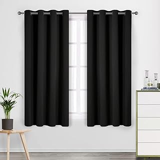 CUCRAF Black Blackout Curtains & Drapes Grommet Soundproof Curtains for Living Room / Bedroom 63 inch Long,Set of 2 Panels...
