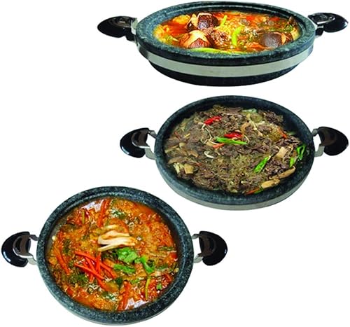 Miniatura 3 de Jangsoo Gobdol Jeongol coreano, plato de olla caliente para estofado, parrilla de piedra para asar carne de res, carne de vientre de cerdo, placa de