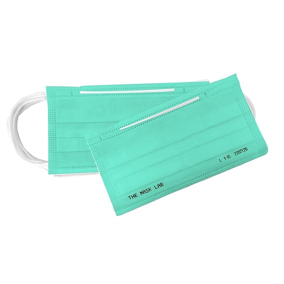 THE MASK LAB 3 Ply Surgical Face Mask- ASTM Level 3 Certified for virus. ISI CML-9600046017, EN 14683: 2019(Level IIR), ISO 13285:2016 (Pack of 50 (SMALL / KID SIZE), Teal)