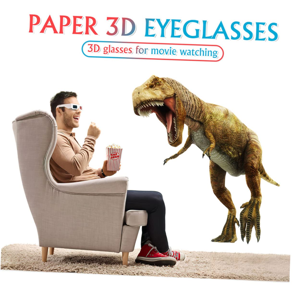 CIYODO 3D Stereoscopic Glasses Paper Frames Anaglyph Glasses for 3D Movies Movies