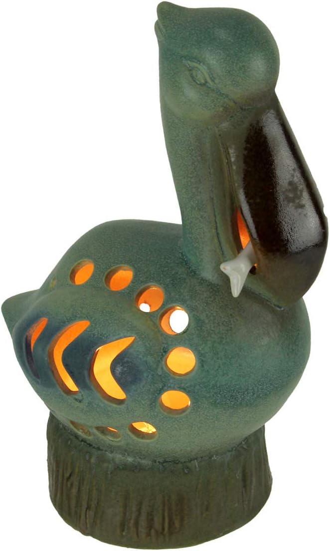 Mayrich Company Charming Porcelain Pelican Light with ON/Off Switch – Whimsical Coastal Décor for Nightstand, Living Room, or Office