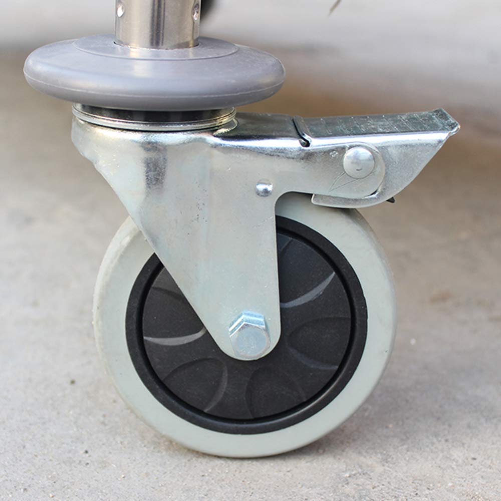 Carrello portavivande in Acciaio Inox a 2 Ripiani con Ruote, Carrello da Cucina, Carrello da Portata, ripiano portaoggetti per Catering con Ruote bloccabili per Hotel, ristoranti,
