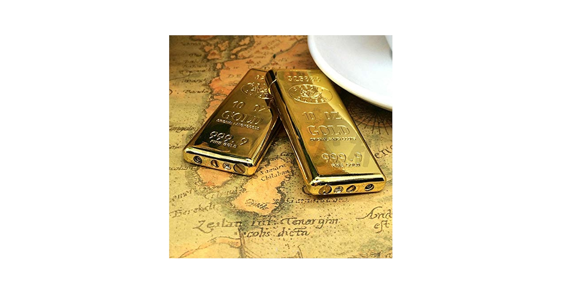 Amazon.com: New 2PC Golden Gold Plate 999 Bullion Cigarette