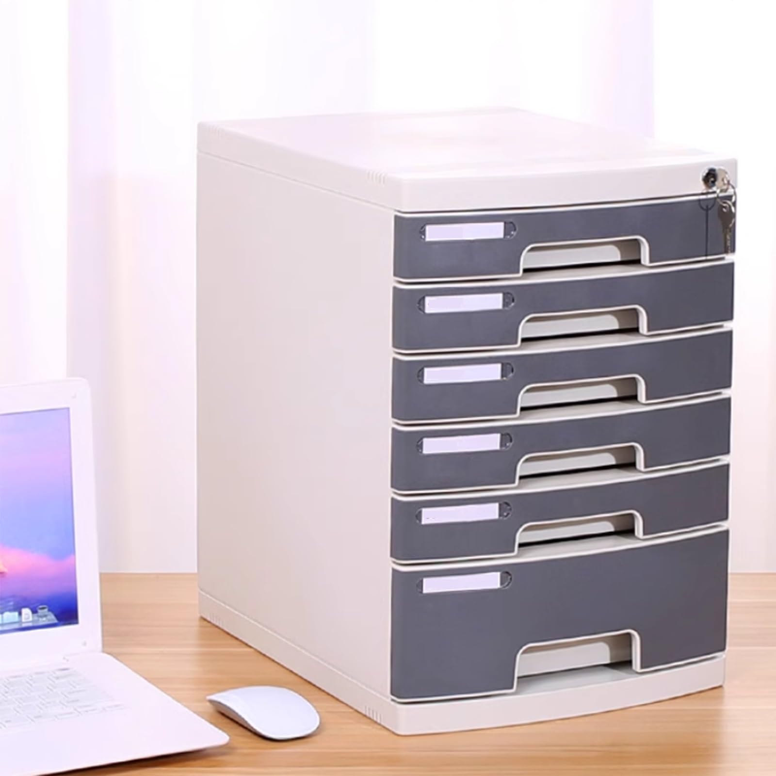Armoire de rangement en plastique verrouillable à 6 niveaux – Idéal pour les fournitures de bureau et les documents d'étudiant – Rangement de bureau durable pour l'organisation de la maison et du lieu