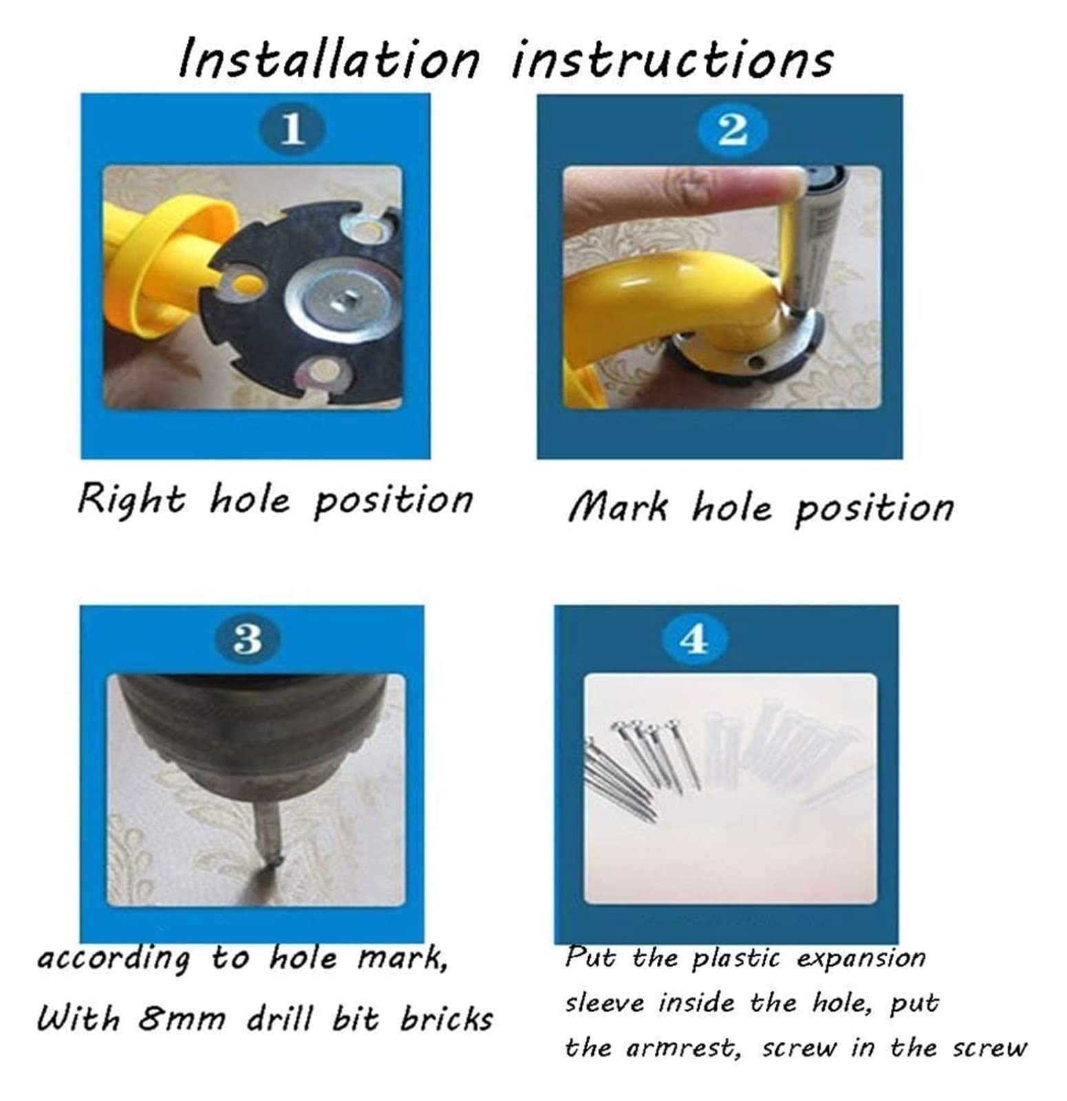 Agarraderas Barras de apoyo Pasamanos Barra de seguridad for baño Pasamanos for bañera Asidero de acero inoxidable Pasamanos de nailon Mango de apoyo Antideslizante Anti