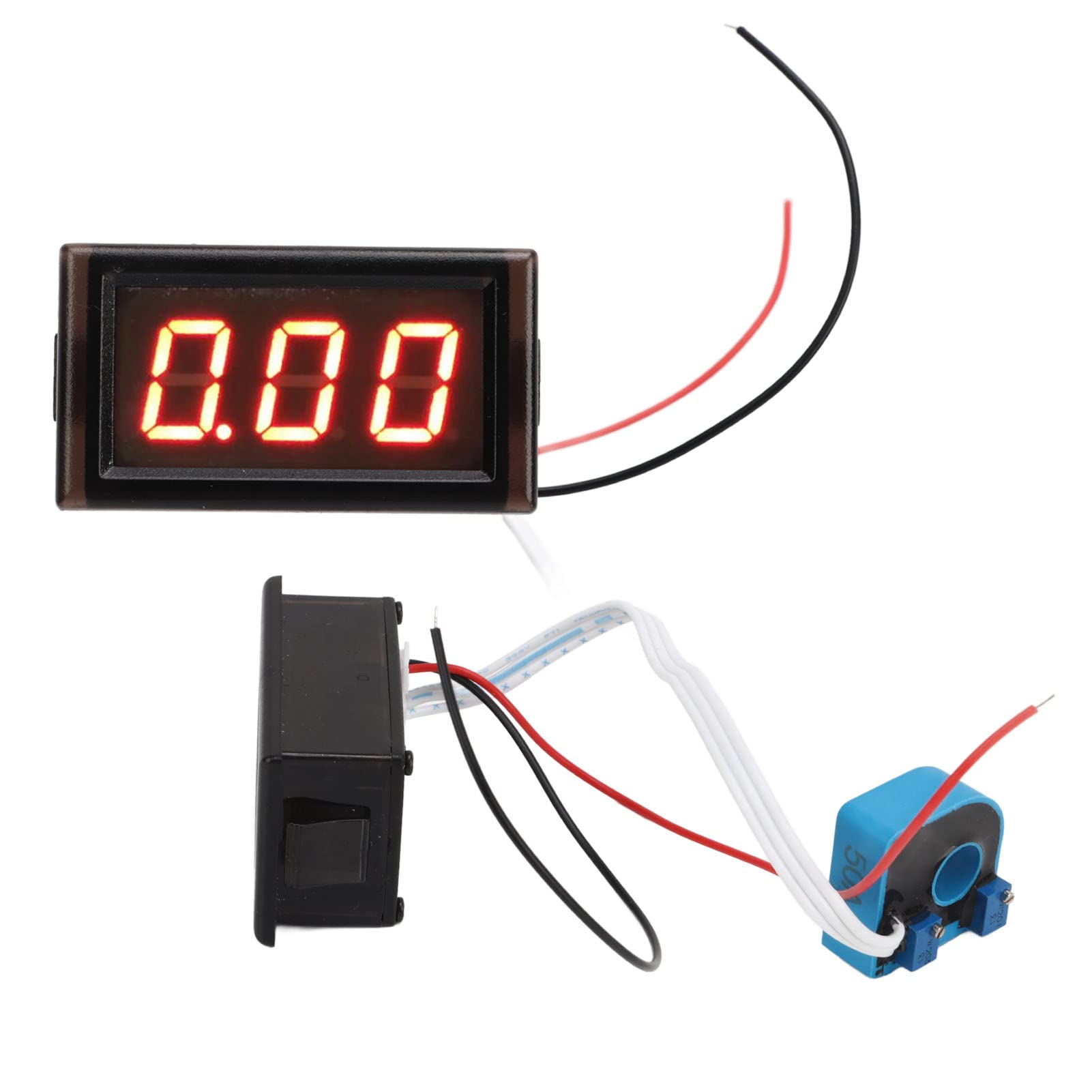 Mini Amperometro Digitale Misuratore di Corrente Amp Pannello Display a LED Amperometro con Sensore Hall LED Display Digitale 50A Misuratore di Corrente Ad Alta Precisione