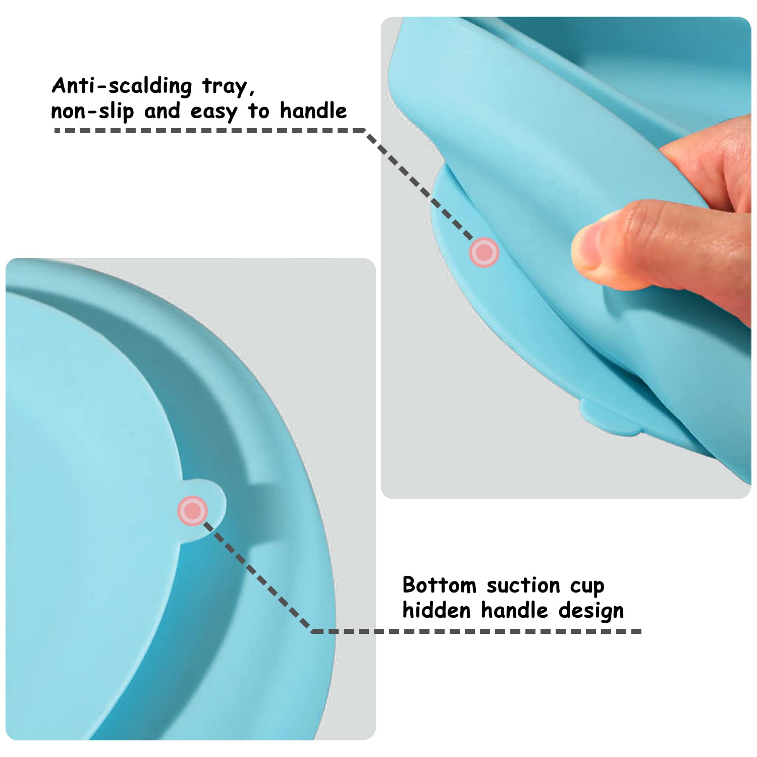 Piatto Con Ventosa Per Bambini - In Silicione Senza BPA, Con Cucchiaio E Forchetta, Ideale Per Svezzamento - Foto 9