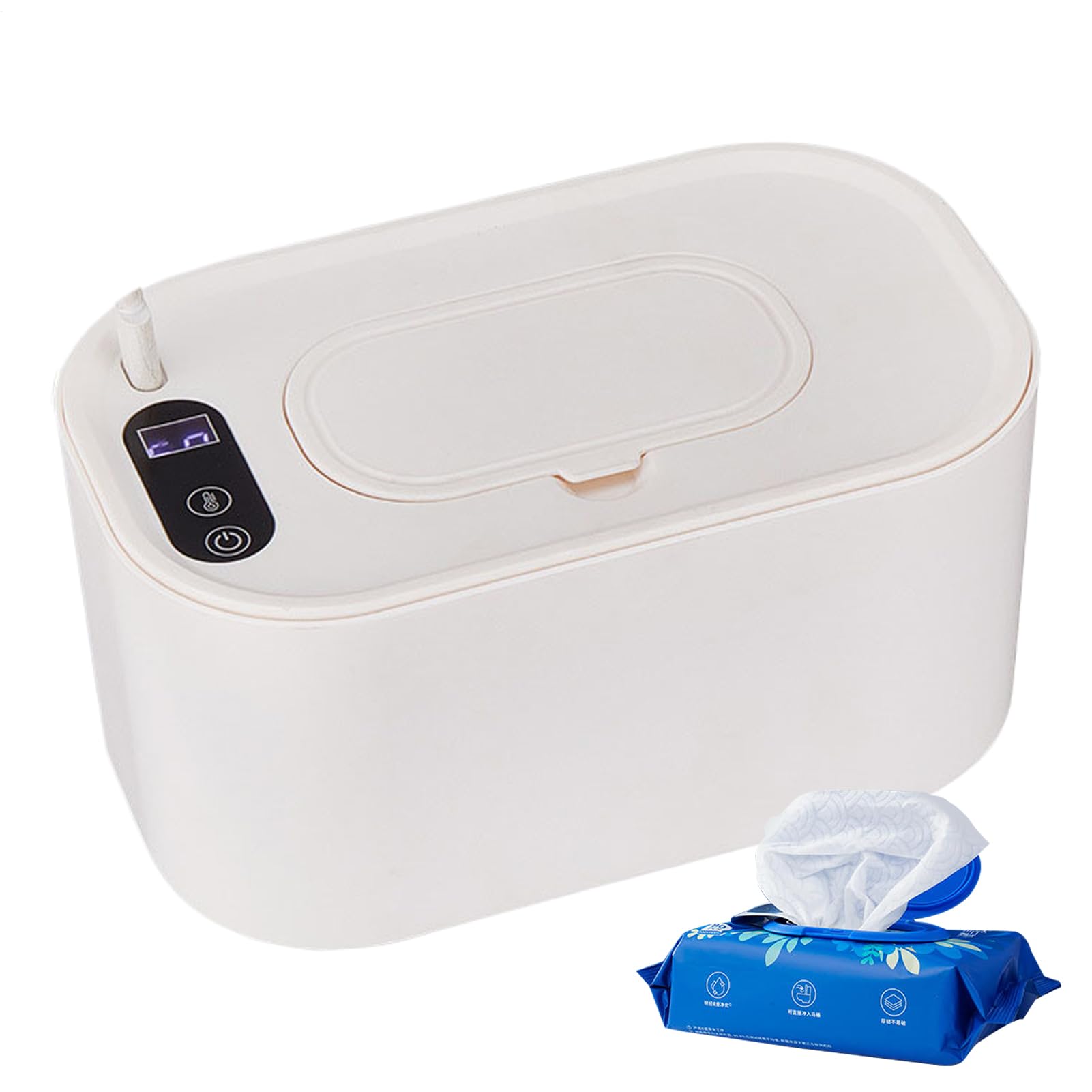 Babys Wipe Warmer Dispenser Electric, Digital Wipe Heater with Adjustable Temperature, Rapid Heating, Diaper Wipes Warmer Constant Temperature Wipes Heater for Travel Outdoor Home, USB Use