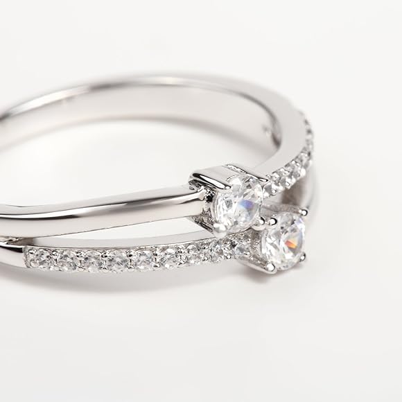 Amazon | スワロフスキー 2連 リング 3.0mm SWAROVSKI CZ キュービック