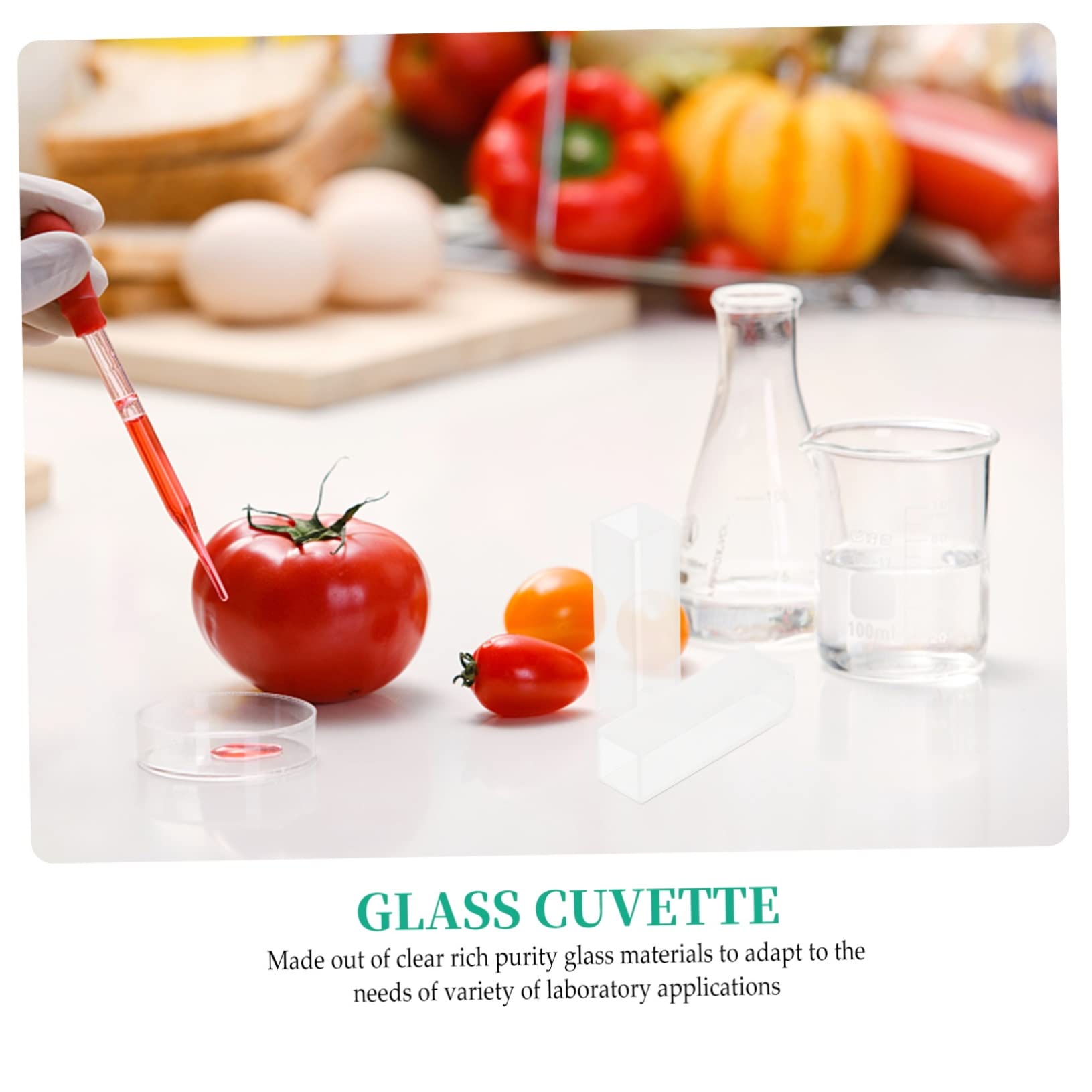 4pezzi Cuvetta Di Vetro Transparente Microcuvetta in Vetro Standard Cuvetta Utile Per Analisi Comparative Da Laboratorio Compatibile Spettrofotometri