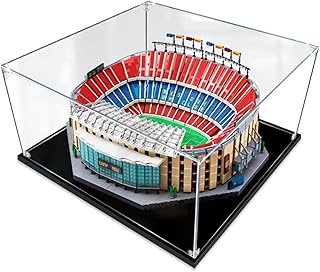 Caixa de exibição de acrílico, à prova de poeira e à prova d'água, compatível com o modelo 10284 Barcelona Camp Nou Stadium (apenas a caixa de exibição, sem modelo L-E-G-O) (3 mm)