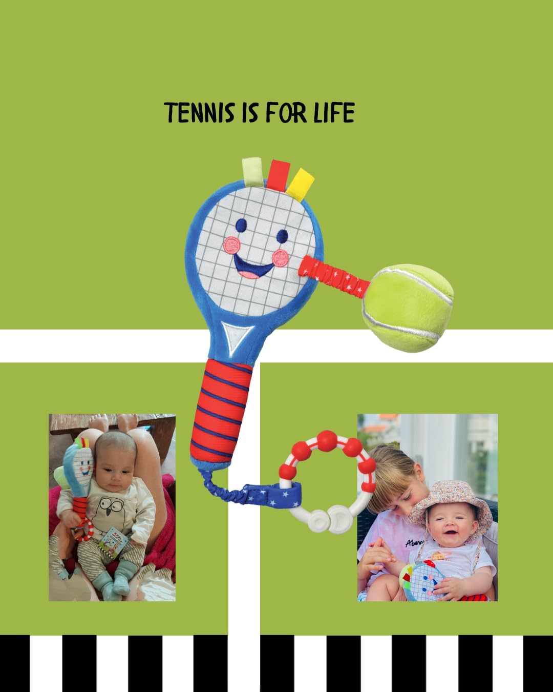 Tennis Racket for Babies | Soft Plush Sensory Tennis Racket for Babies - Image 5