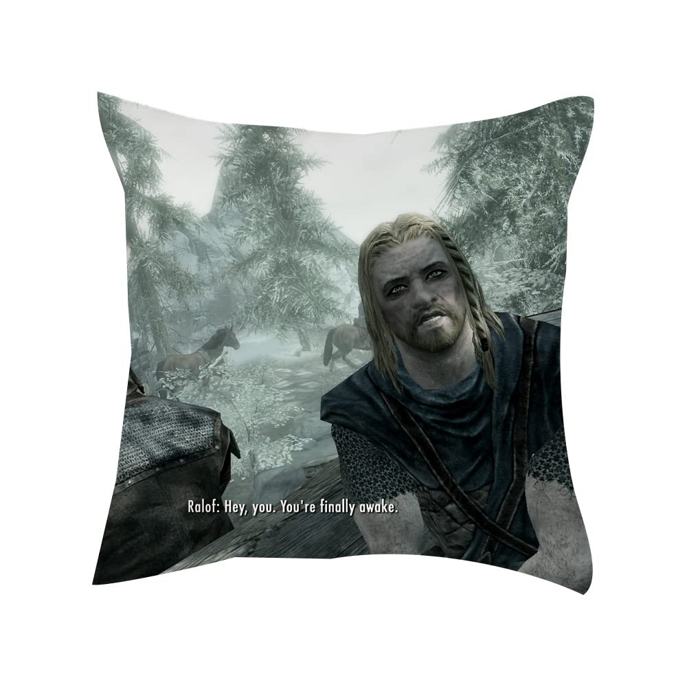Getagift Multicolored You're Finally Awake Meme Bedroom Couch Sofa Satin Cushion Cover Pillow Case (Satin Cover)