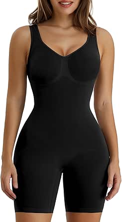 SHAPERX Women's Shorts Tummy Control Shapewear Mid-Thigh Bodysuits Seamless body Shapers