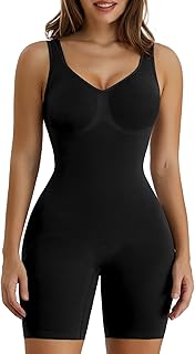 SHAPERX Women's Shaping Mid-Thigh Bodysuit Tummy Control Shapewear Seamless Full Body Shaper